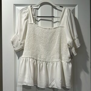 NWT Nine West XXL white short sleeve blouse